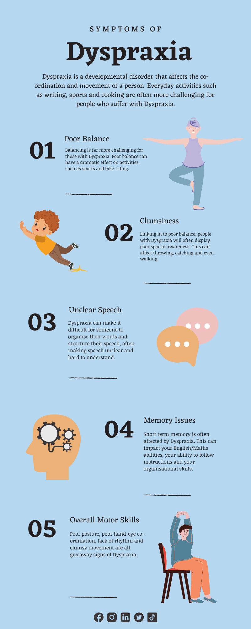 Symptoms of Dyspraxia Infographic